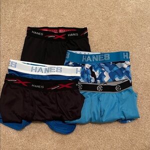 Hanes Men's Boxer Briefs - Black, Blue, and Camouflage